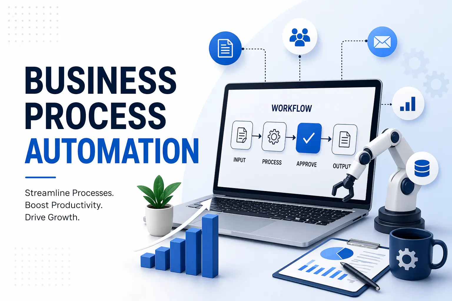 Business process automation systems connecting workflows and company operations
