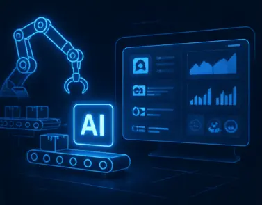 Autonomous systems and AI automation dashboard illustration