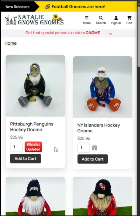 Natalie Gnows Gnomes — Small Interaction Preview