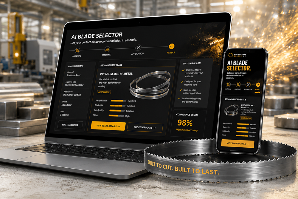 BladeAIQ AI blade selector on laptop and phone